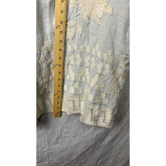 JOHNNY WAS ~ Embroidered Sleeveless Linen Vest ~ Gray ~ Size XS - Picture 6 of 8